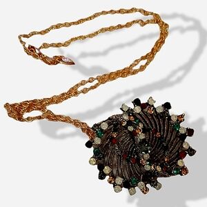 💖Beautiful Multi-Colored Crystal Necklace/Brooch